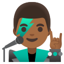 Google (Android 12L)  👨🏾‍🎤  Man Singer: Medium-dark Skin Tone Emoji