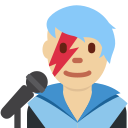 Twitter (Twemoji 14.0)  👨🏼‍🎤  Man Singer: Medium-light Skin Tone Emoji