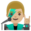Google (Android 12L)  👨🏼‍🎤  Man Singer: Medium-light Skin Tone Emoji