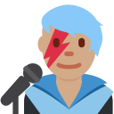 Twitter (Twemoji 14.0)  👨🏽‍🎤  Man Singer: Medium Skin Tone Emoji