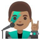 Google (Android 12L)  👨🏽‍🎤  Man Singer: Medium Skin Tone Emoji