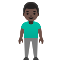 Google (Android 12L)  🧍🏿‍♂️  Man Standing: Dark Skin Tone Emoji