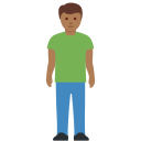 Twitter (Twemoji 14.0)  🧍🏾‍♂️  Man Standing: Medium-dark Skin Tone Emoji