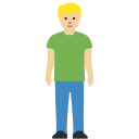 Twitter (Twemoji 14.0)  🧍🏼‍♂️  Man Standing: Medium-light Skin Tone Emoji