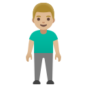Google (Android 12L)  🧍🏼‍♂️  Man Standing: Medium-light Skin Tone Emoji