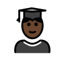 OpenMoji 13.1  👨🏿‍🎓  Man Student: Dark Skin Tone Emoji