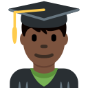 Twitter (Twemoji 14.0)  👨🏿‍🎓  Man Student: Dark Skin Tone Emoji