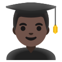 Google (Android 12L)  👨🏿‍🎓  Man Student: Dark Skin Tone Emoji