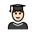 OpenMoji 13.1  👨🏻‍🎓  Man Student: Light Skin Tone Emoji