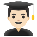 Google (Android 12L)  👨🏻‍🎓  Man Student: Light Skin Tone Emoji