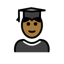 OpenMoji 13.1  👨🏾‍🎓  Man Student: Medium-dark Skin Tone Emoji