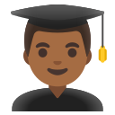 Google (Android 12L)  👨🏾‍🎓  Man Student: Medium-dark Skin Tone Emoji