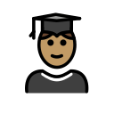 OpenMoji 13.1  👨🏽‍🎓  Man Student: Medium Skin Tone Emoji