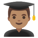 Google (Android 12L)  👨🏽‍🎓  Man Student: Medium Skin Tone Emoji