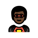OpenMoji 13.1  🦸🏿‍♂️  Man Superhero: Dark Skin Tone Emoji