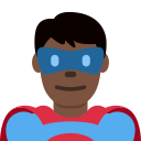 Twitter (Twemoji 14.0)  🦸🏿‍♂️  Man Superhero: Dark Skin Tone Emoji