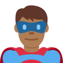 Twitter (Twemoji 14.0)  🦸🏾‍♂️  Man Superhero: Medium-dark Skin Tone Emoji