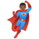 Google (Android 12L)  🦸🏾‍♂️  Man Superhero: Medium-dark Skin Tone Emoji