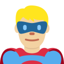 Twitter (Twemoji 14.0)  🦸🏼‍♂️  Man Superhero: Medium-light Skin Tone Emoji