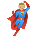 Google (Android 12L)  🦸🏼‍♂️  Man Superhero: Medium-light Skin Tone Emoji