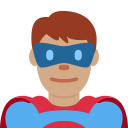 Twitter (Twemoji 14.0)  🦸🏽‍♂️  Man Superhero: Medium Skin Tone Emoji