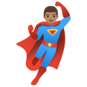 Google (Android 12L)  🦸🏽‍♂️  Man Superhero: Medium Skin Tone Emoji