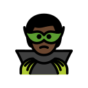 OpenMoji 13.1  🦹🏿‍♂️  Man Supervillain: Dark Skin Tone Emoji