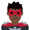 Twitter (Twemoji 14.0)  🦹🏿‍♂️  Man Supervillain: Dark Skin Tone Emoji
