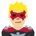 Twitter (Twemoji 14.0)  🦹🏼‍♂️  Man Supervillain: Medium-light Skin Tone Emoji
