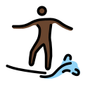 OpenMoji 13.1  🏄🏿‍♂️  Man Surfing: Dark Skin Tone Emoji