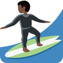 Twitter (Twemoji 14.0)  🏄🏿‍♂️  Man Surfing: Dark Skin Tone Emoji