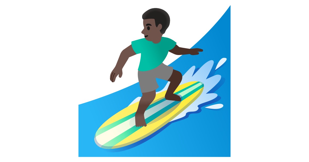 🏄🏿‍♂️  Man Surfing: Dark Skin Tone