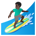 Google (Android 12L)  🏄🏿‍♂️  Man Surfing: Dark Skin Tone Emoji
