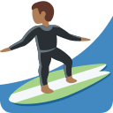 Twitter (Twemoji 14.0)  🏄🏾‍♂️  Man Surfing: Medium-dark Skin Tone Emoji