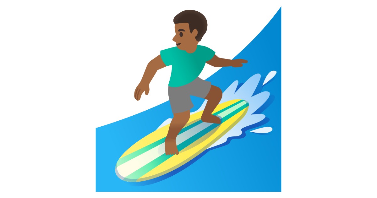 🏄🏾‍♂️  Man Surfing: Medium-dark Skin Tone