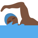 Twitter (Twemoji 14.0)  🏊🏿‍♂️  Man Swimming: Dark Skin Tone Emoji