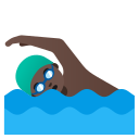 Google (Android 12L)  🏊🏿‍♂️  Man Swimming: Dark Skin Tone Emoji
