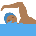 Twitter (Twemoji 14.0)  🏊🏾‍♂️  Man Swimming: Medium-dark Skin Tone Emoji