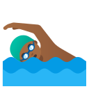 Google (Android 12L)  🏊🏾‍♂️  Man Swimming: Medium-dark Skin Tone Emoji