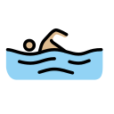OpenMoji 13.1  🏊🏼‍♂️  Man Swimming: Medium-light Skin Tone Emoji