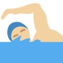 Twitter (Twemoji 14.0)  🏊🏼‍♂️  Man Swimming: Medium-light Skin Tone Emoji