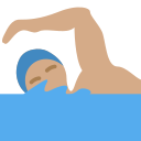 Twitter (Twemoji 14.0)  🏊🏽‍♂️  Man Swimming: Medium Skin Tone Emoji