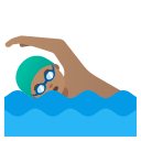 Google (Android 12L)  🏊🏽‍♂️  Man Swimming: Medium Skin Tone Emoji
