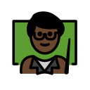 OpenMoji 13.1  👨🏿‍🏫  Man Teacher: Dark Skin Tone Emoji