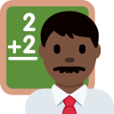 Twitter (Twemoji 14.0)  👨🏿‍🏫  Man Teacher: Dark Skin Tone Emoji