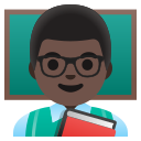 Google (Android 12L)  👨🏿‍🏫  Man Teacher: Dark Skin Tone Emoji