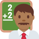 Twitter (Twemoji 14.0)  👨🏾‍🏫  Man Teacher: Medium-dark Skin Tone Emoji