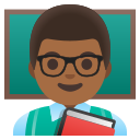 Google (Android 12L)  👨🏾‍🏫  Man Teacher: Medium-dark Skin Tone Emoji