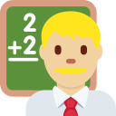 Twitter (Twemoji 14.0)  👨🏼‍🏫  Man Teacher: Medium-light Skin Tone Emoji