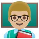 Google (Android 12L)  👨🏼‍🏫  Man Teacher: Medium-light Skin Tone Emoji